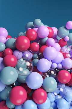 Colorful spheres cluster background