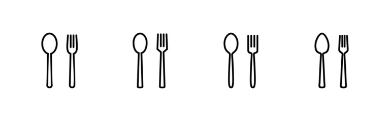 spoon and fork icons set. spoon, fork and knife icon vector. restaurant sign and symbol
