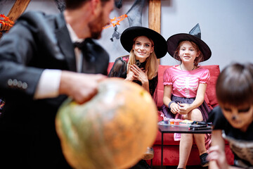 Family liked pumpkin lantern which created father