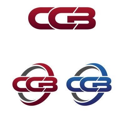 Modern 3 Letters Initial logo Vector Swoosh Red Blue CCB