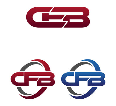 Modern 3 Letters Initial logo Vector Swoosh Red Blue CEB