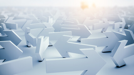 Maze made up from arrows