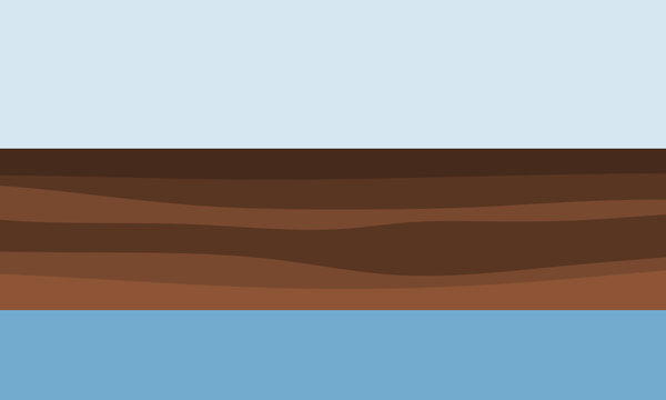 Geological subsurface. Layered soil and groundwater.