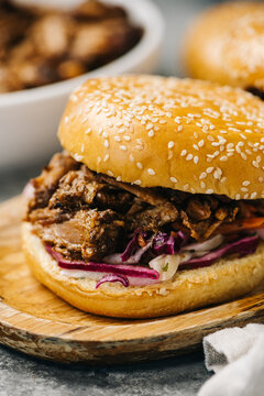 Pulled Pork Sandwich Closeup