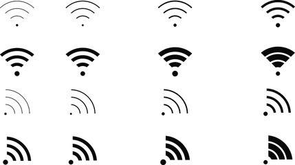 wi-fi icon sign. remote internet access. WIFI wireless internet set. wireless internet signal design