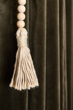 Twine tassel close up