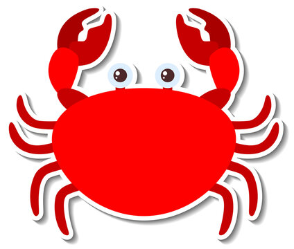 Crab sea animal cartoon sticker