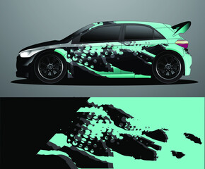 Rally car decal graphic wrap vector, abstract background