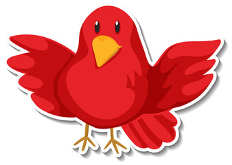 Little red bird animal cartoon sticker