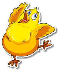 Little yellow bird animal cartoon sticker