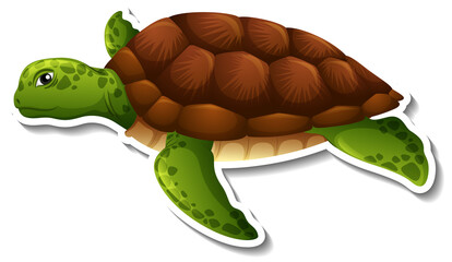A turtle animal cartoon sticker