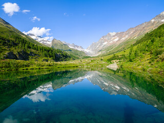 Alpine lake in Lötschental