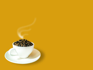 cup of coffee with beans
