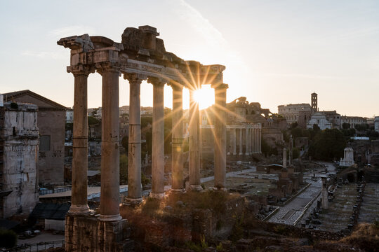 Ruins of the Temple of Saturn in Rome