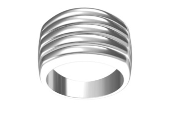 Wedding ring on white background. 3D rendering