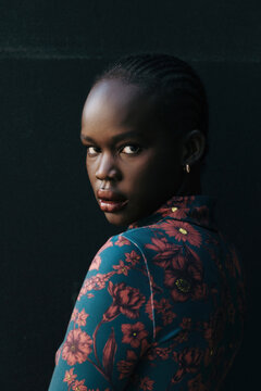 Gorgeous black woman portrait 