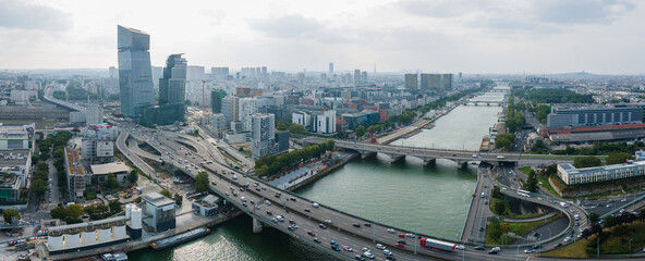Paris suburbs, cars and buildings in Bercy