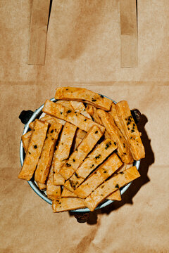 Strips Of Mock Chicken In A Plate