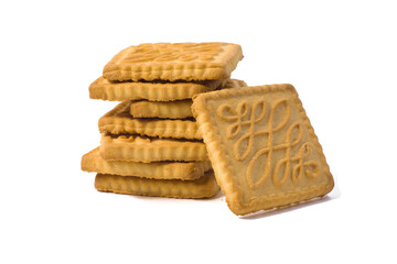 Sweet tasty biscuits isolated on white background