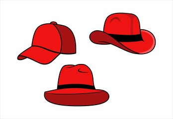 Red hat design illustration vector eps format , suitable for your design needs, logo, illustration, animation, etc.