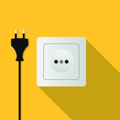 Socket and electrical plug icon. Vector