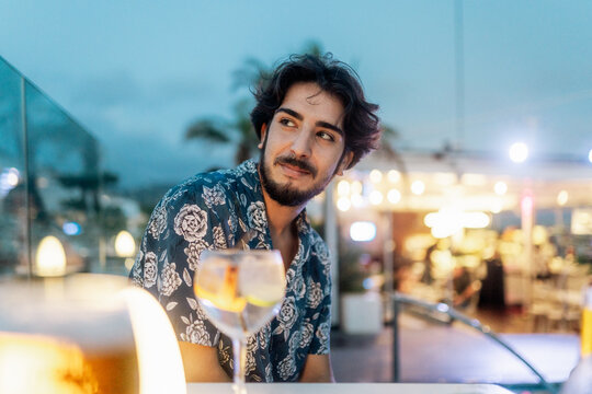 Handsome man at a rooftop