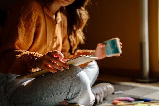 Woman doing homework