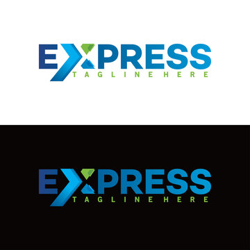 express logo with x variation concept