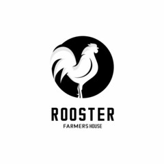 silhouette chicken logo vector, rooster logo