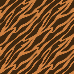 tiger animalistic seamless pattern with stripes and spots, modern animal print