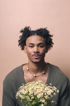 Studio portrait of young black man