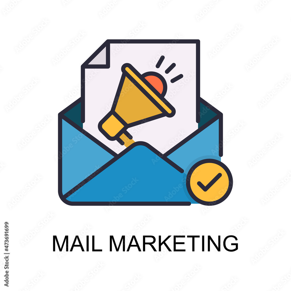 Poster mail marketing vector filled outline icon design illustration. web and mobile application symbol on 