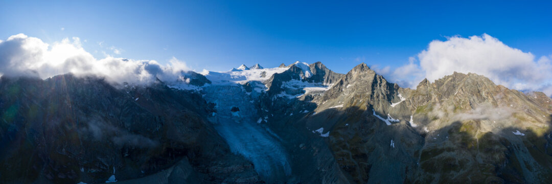 Drone view of Moiry glacier