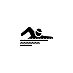 swimming sport icon designed in black solid style and glyph style in sports icons category