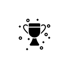 trophy icon designed in black solid style and glyph style in sports icon category