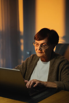 Elderly Woman Using Laptop