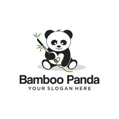 bamboo panda unique character logo design © wahyu bsbt