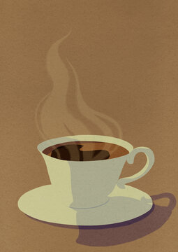 Steaming coffee