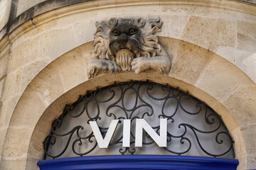vin french text sign letters means wine bar store outdoor Cafe shop