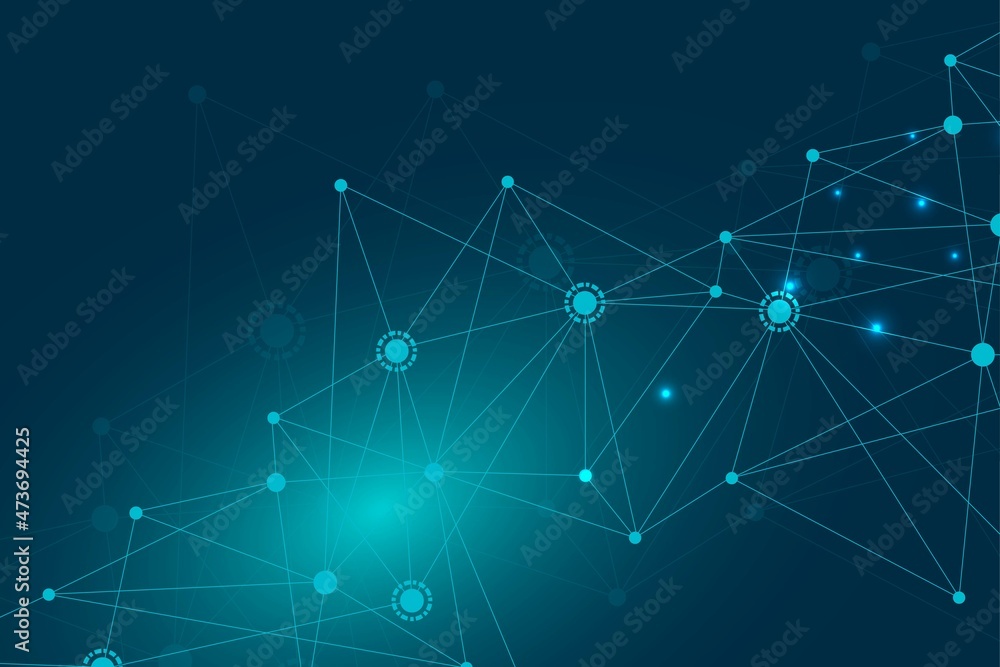 Poster big data visualization background. modern futuristic virtual abstract background. science network pa