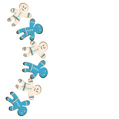 a frame of ginger cookies. Gingerbread men. Design element