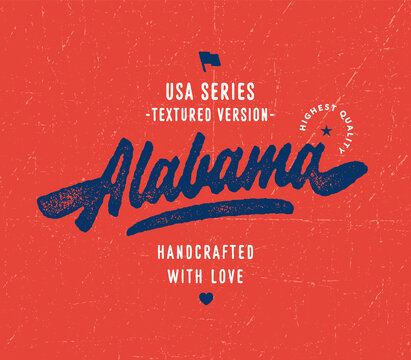 Alabama USA State textured lettering