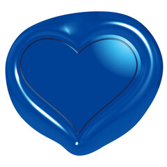 ハート型の青いシールワックスエンブレム
