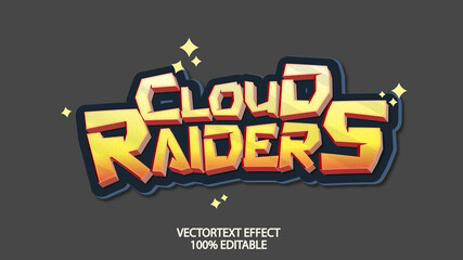 cloud raiders vector text effect