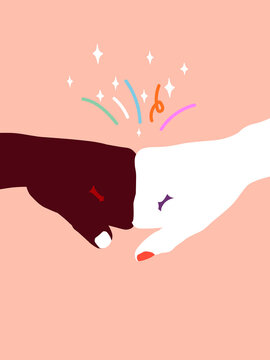 Man and woman's greeting