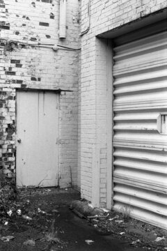 Alley doors and detritus