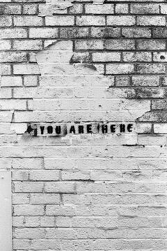 "You are here" Stencil wall