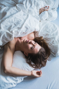 Woman in a morning bed