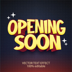 opening soon vector text effect
