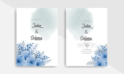 Delicate Flowers Watercolor Floral Wedding Invitation Card